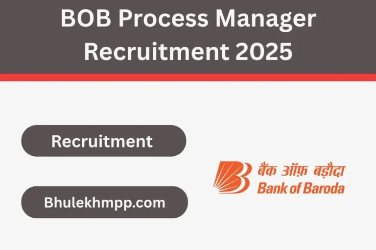 BOB Process Manager Recruitment 2025